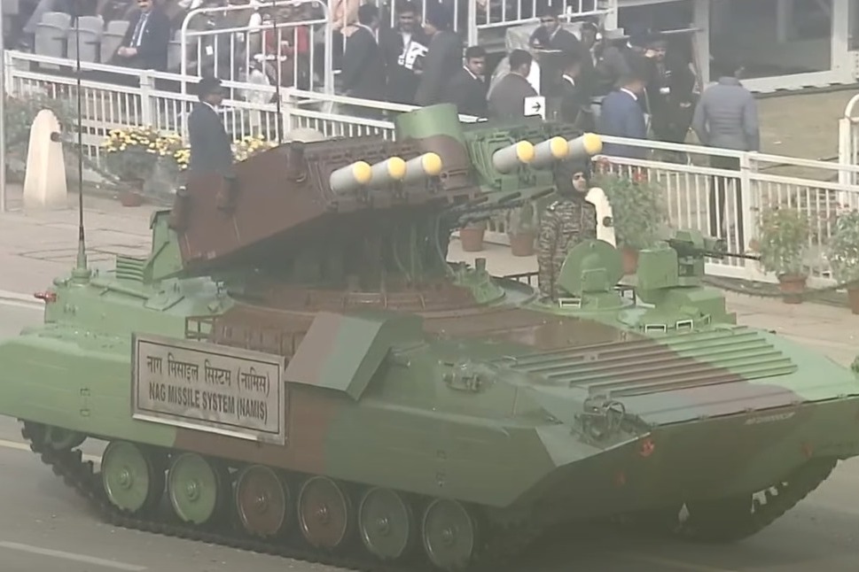 T-90 Bhishma, NAG Missile, Surface-to-Air Missile, drone jammer displayed at Kartavya Path