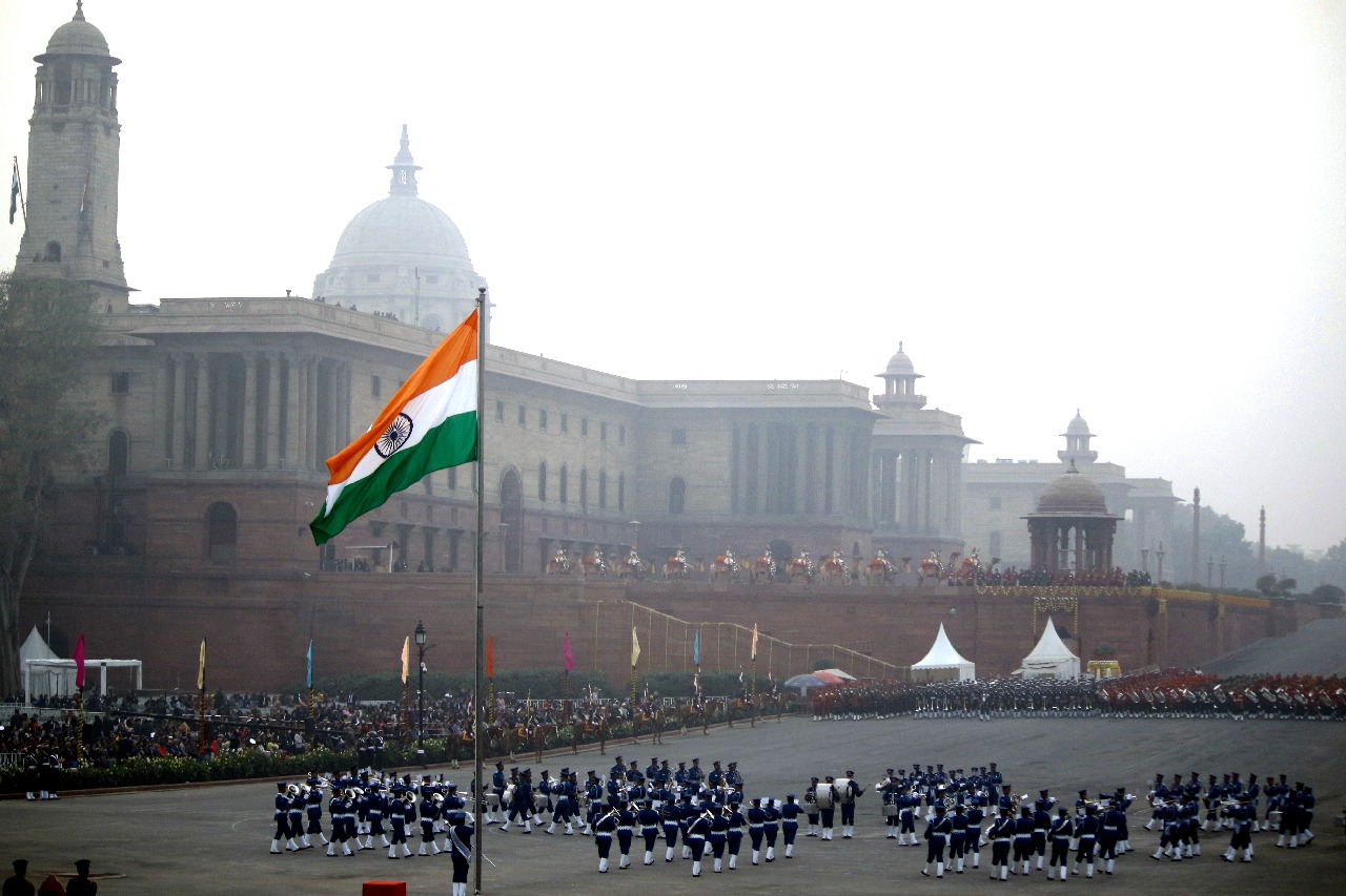 Vijay Chowk reverberated with Indian tunes during Beating Retreat 2024