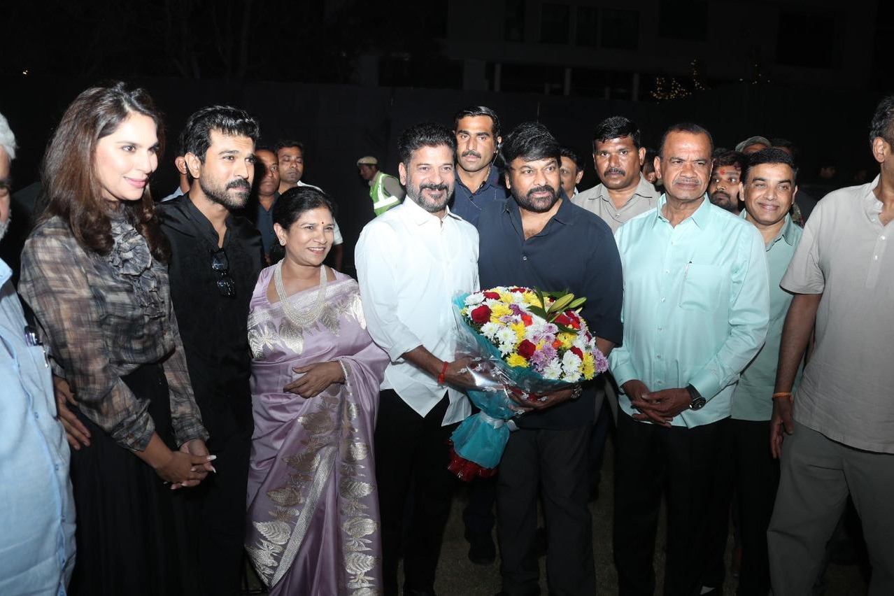 Revanth Reddy Joins Chiranjeevi in Celebrating Padma Vibhushan Honor in Hyderabad