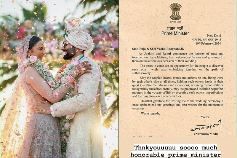 PM Modi congratulates newlyweds Rakul-Jackky, asks them to 'discover each other'