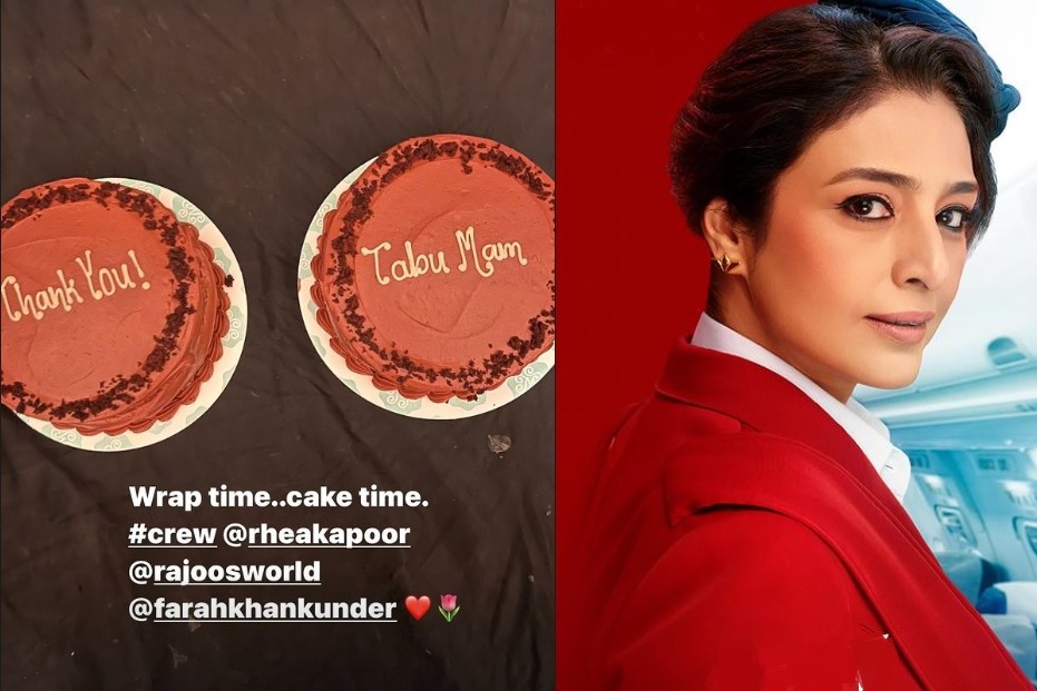 'Wrap time ... cake time', says Tabu as she signs off after filming for 'Crew'