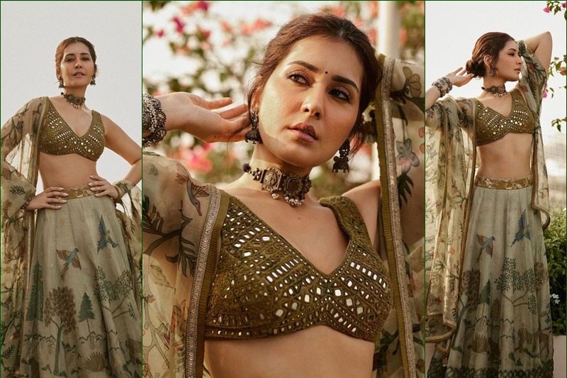 Raashii Khanna goes ethnic as she promotes 'Yodha' in Hyderabad