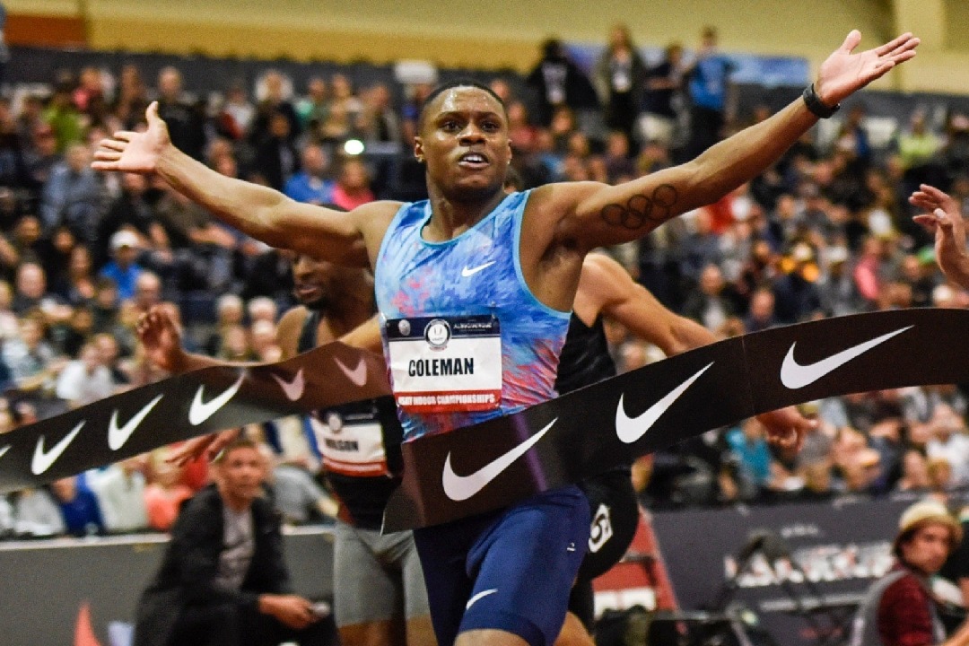 World record holder Coleman wins 60m at Athletics Indoor Worlds