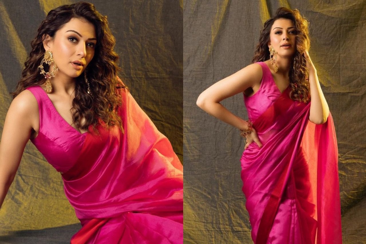 Hansika Motwani surprises fans with her pink-saree look