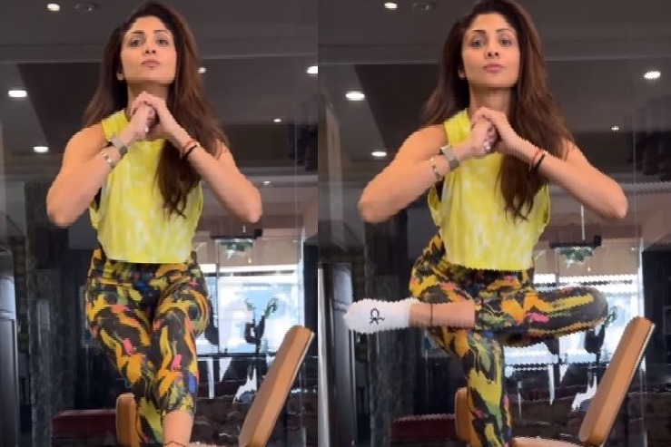 Balancing act: Shilpa Shetty Kundra pulls off one-leg squat on bench