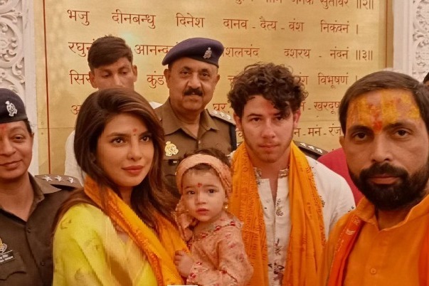 Priyanka Chopra, Nick Jonas & Malti offer prayers at Ram temple in Ayodhya