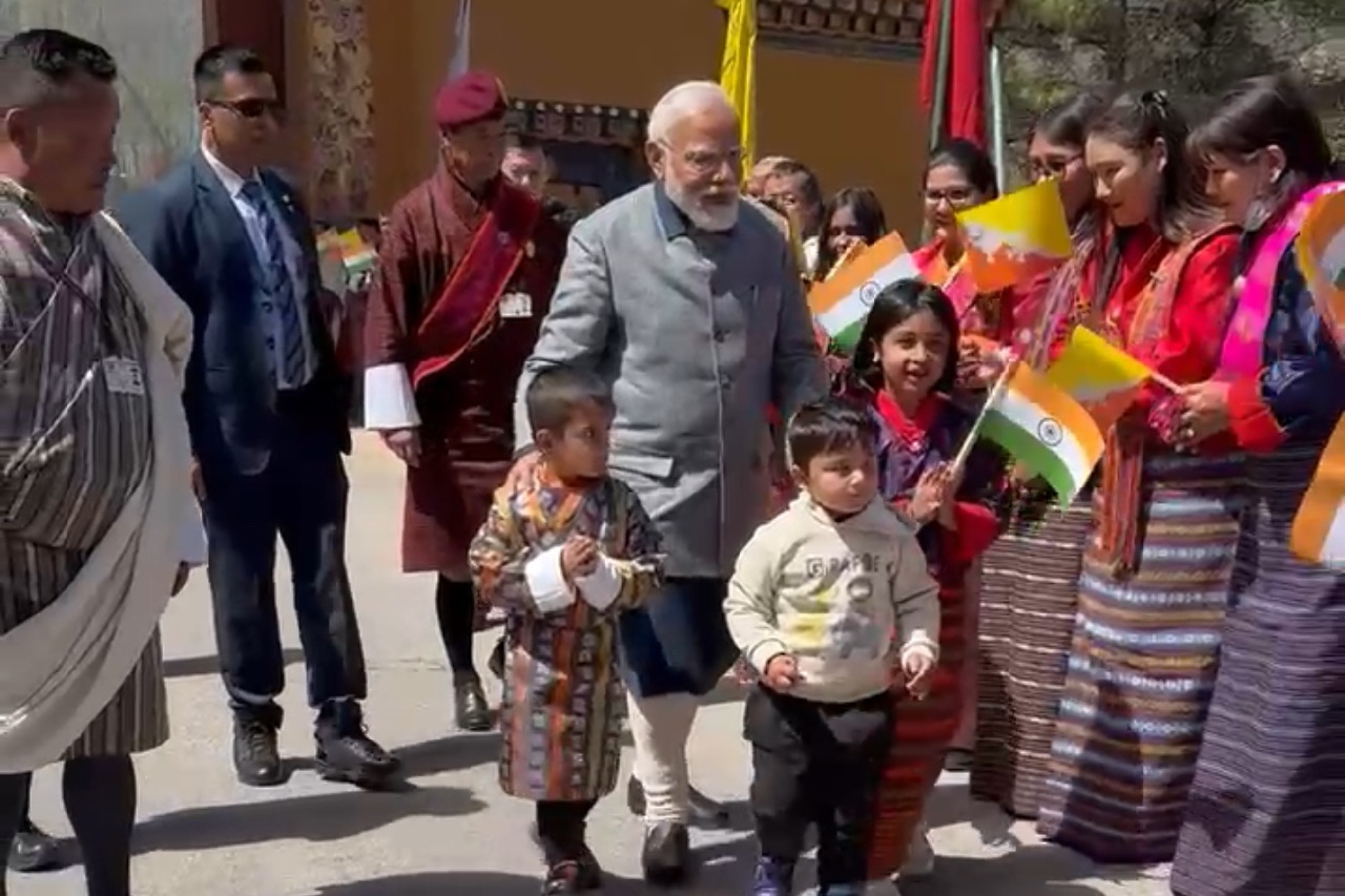 Unprecedented welcome for PM Modi in Bhutan