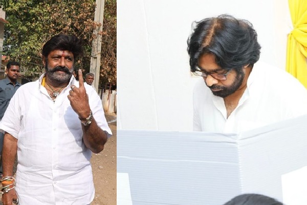 Pawan Kalyan, Balakrishna cast votes in Andhra Pradesh