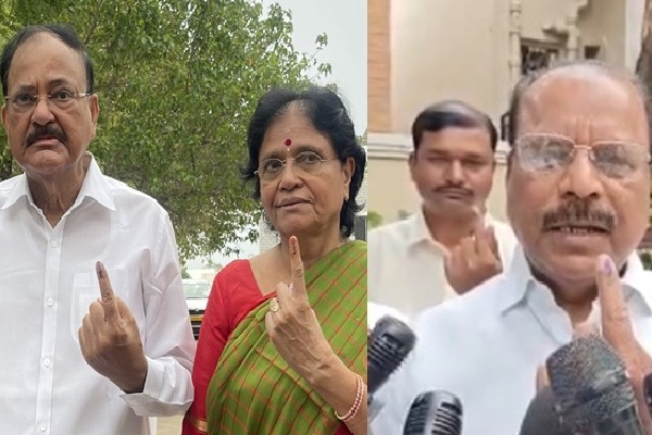 Ex Vice-President, Tripura Governor cast votes in Hyderabad