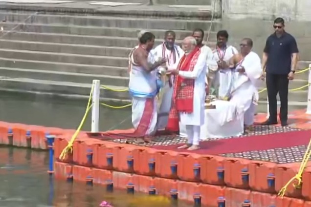 PM Modi performs Ganga Pujan, visits Kaal Bhairav temple in Varanasi