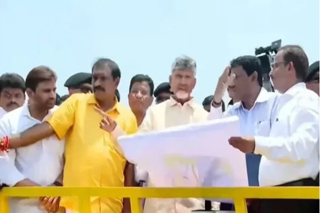 CM Chandrababu inspects Polavaram Project progress