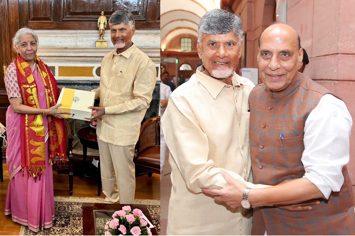 Andhra CM Naidu meets FM Sitharaman, Defence Minister Rajnath