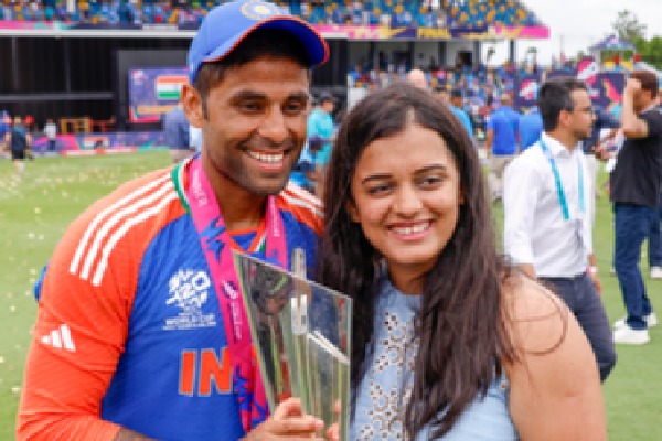 Suryakumar visits Marigudi temple with wife Devisha after T20 World Cup triumph