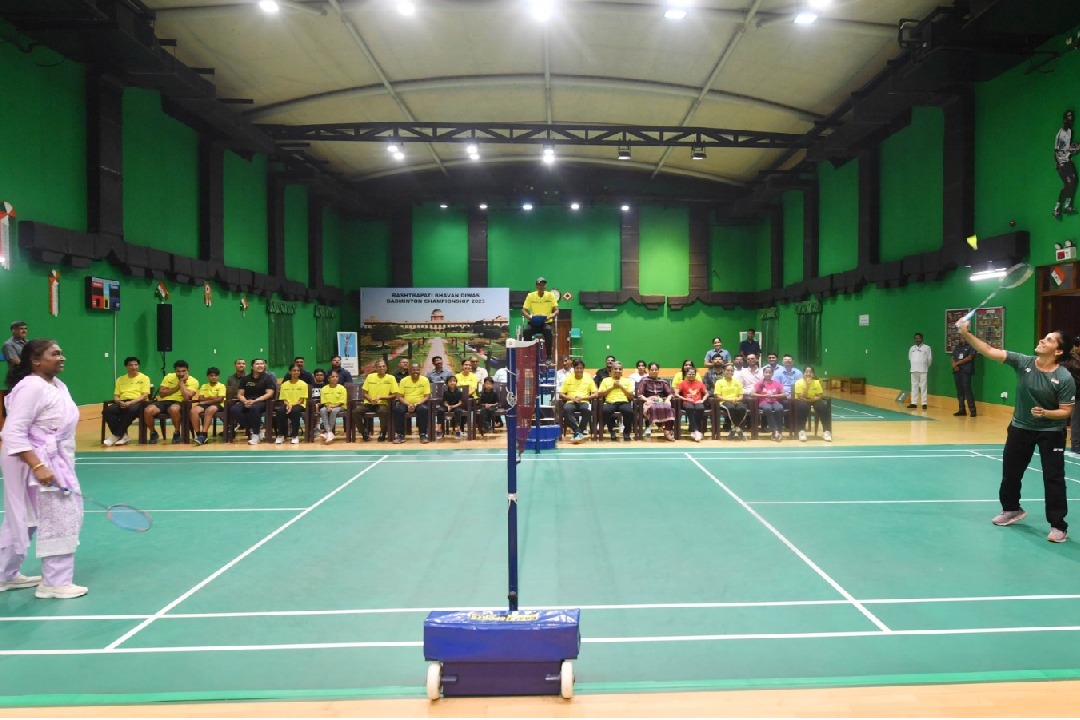 President Droupadi Murmu plays badminton with Saina Nehwal ahead of women's lecture series