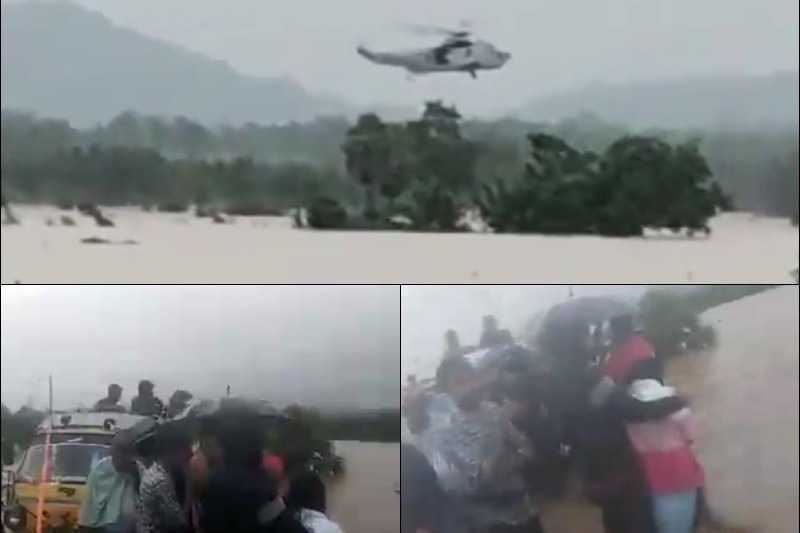 NDRF use two helicopters to rescue 28 people caught in floods in Telangana