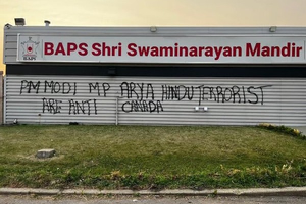 Another Hindu temple in Canada vandalised, MP calls for action