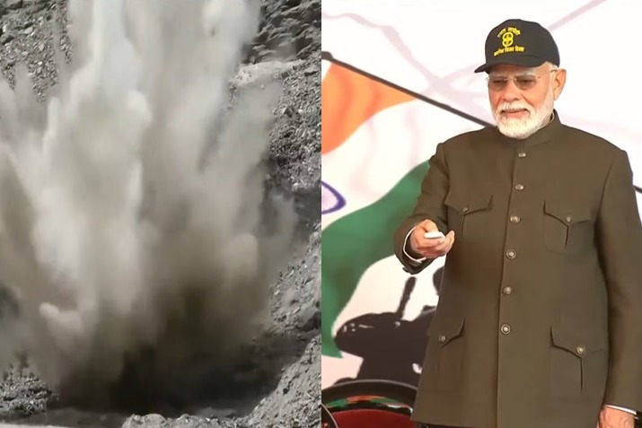 PM Modi carries out 'first blast' of Shinkun La tunnel in Ladakh