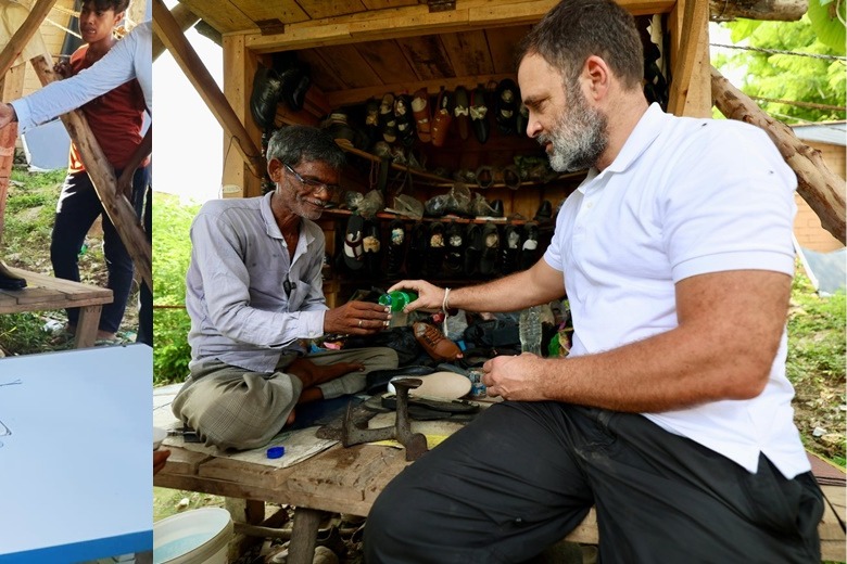 Rahul Gandhi sends shoe stitching machine to Sultanpur cobbler