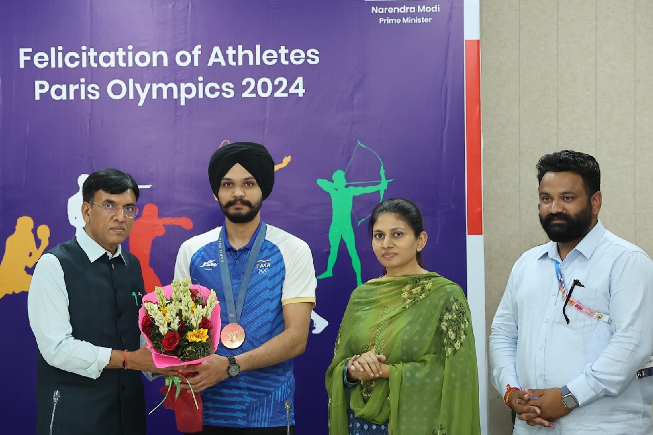 Paris Olympics: Sports Ministry awards Rs 22.5 lakh to bronze medal-winning shooter Sarabjot Singh