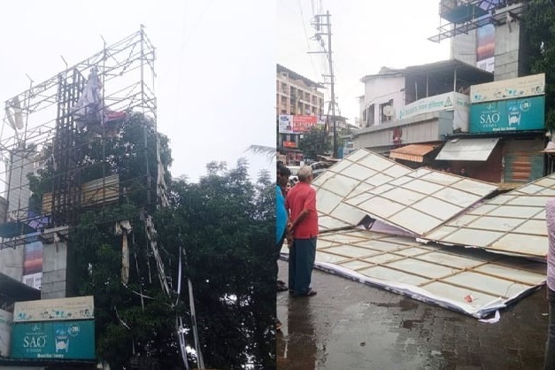 Hoarding crashes in Maha's Kalyan, several vehicles crushed, no casualties