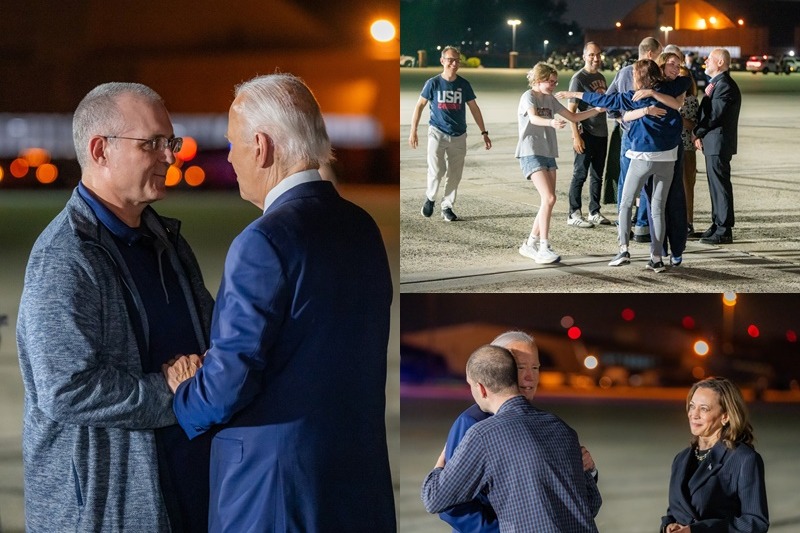 Biden welcomes Americans returning home after prisoner swap with Russia