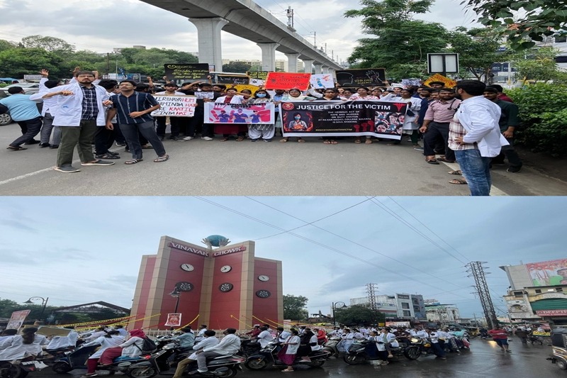 Medical fraternity holds protests across Telangana seeking justice for Kolkata victim