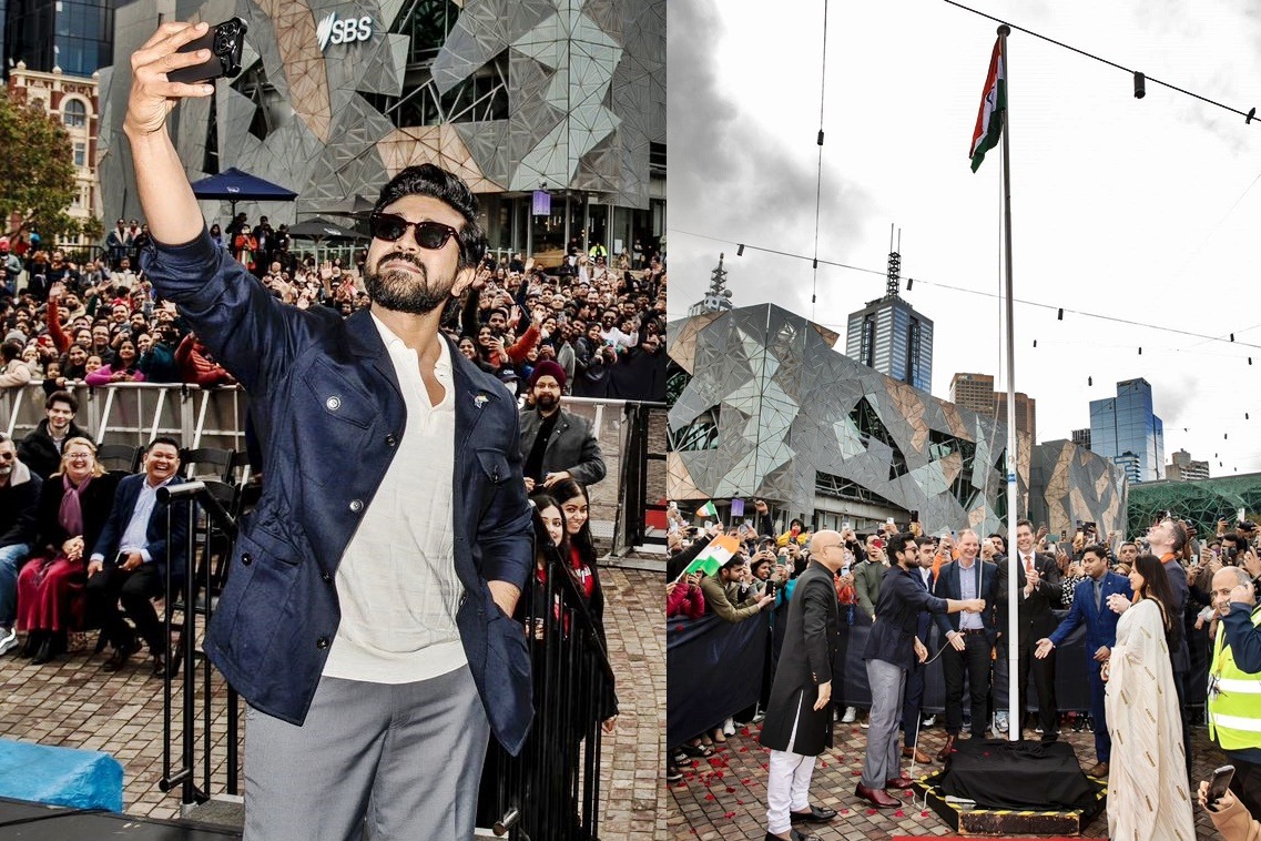 Ram Charan hoists Indian tricolour at Melbourne during IFFM 2024