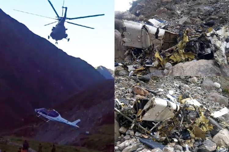 U'khand: Chopper airlifted by M-17 helicopter crashes in Rudraprayag, video emerges