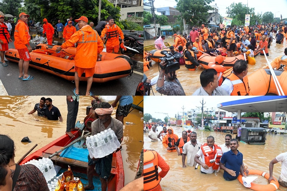 Rescue, relief operation intensified in Andhra Pradesh's flood-hit Vijayawada