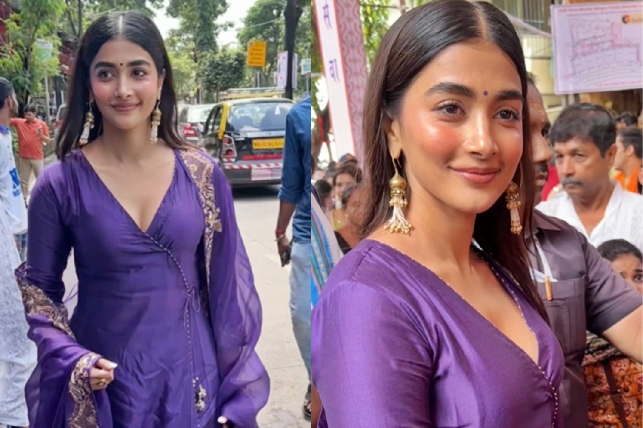 Pooja Hegde seeks blessings at GSB Ganpati with her family