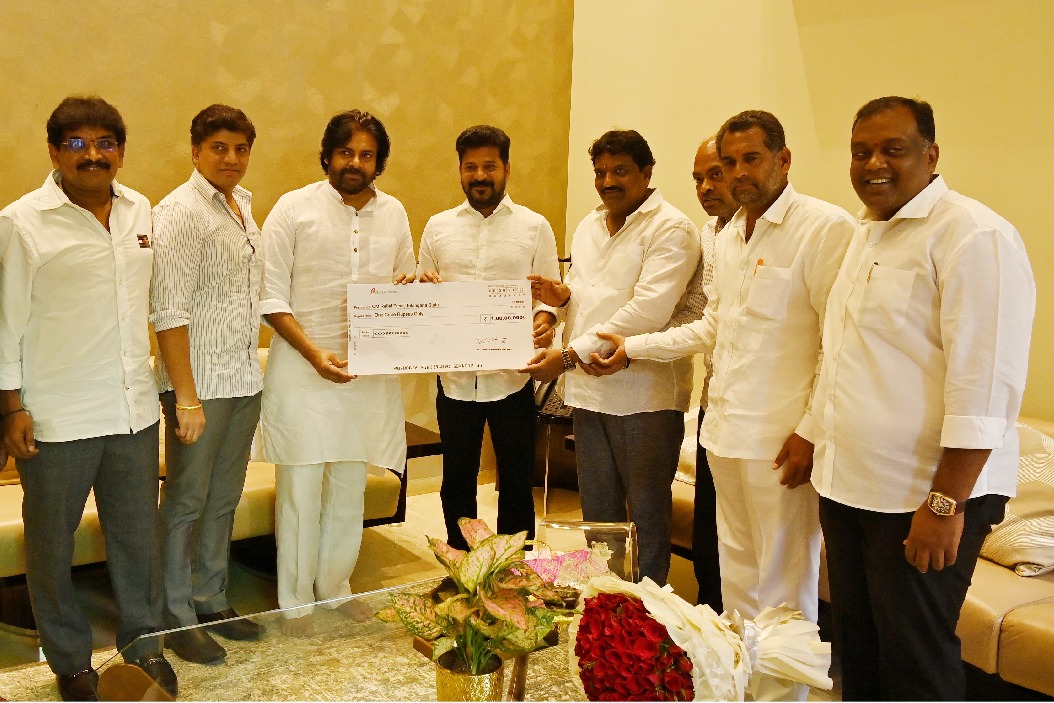 Pawan Kalyan meets Revanth Reddy, hands over Rs 1 crore cheque for CM's relief fund