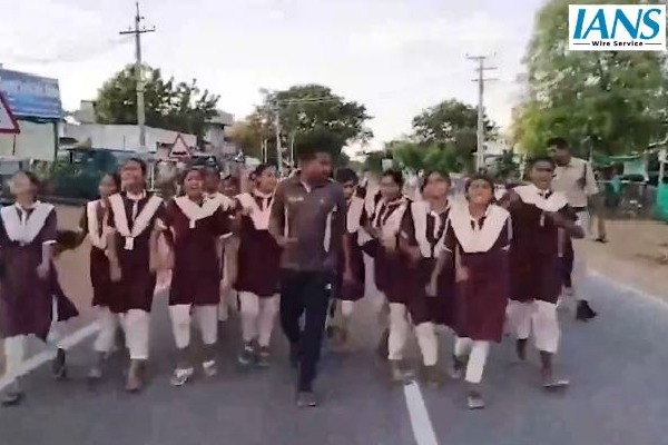 Telangana residential school students protest teacher's misbehaviour