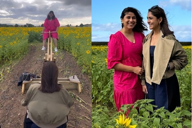 Mrunal Thakur’s laughter echoes as she seesaws through sunflower seas