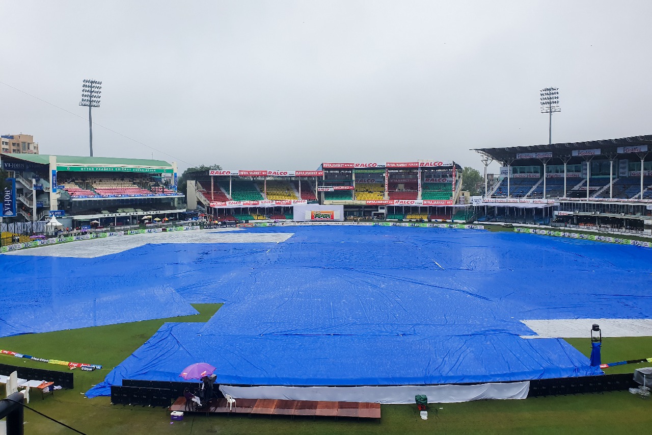 2nd Test: Rain washes out first two sessions on second day in Kanpur