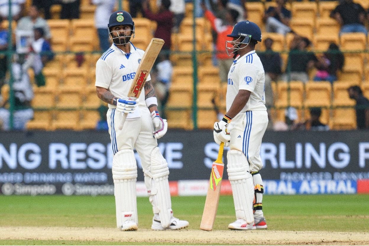 1st Test: Kohli, Sarfaraz hit counter-attacking fifties as India end day three at 231/3