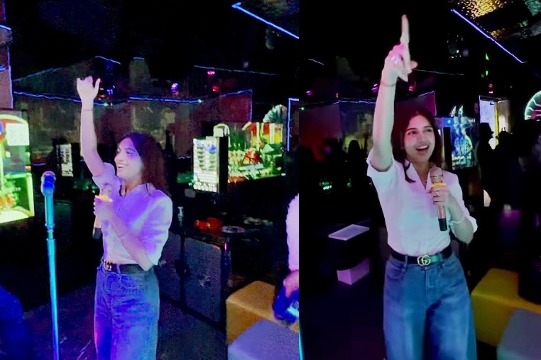 Bhumi Pednekar channels her inner singer at a Singaporean karaoke club