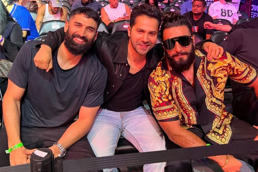 Varun Dhawan enjoys UFC night with his ‘boys’, Ranveer Singh, Aditya Roy Kapur