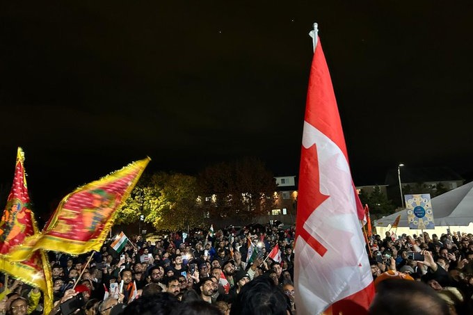 Canadian Hindus hold massive rally against attacks by Khalistani extremists on temples in Canada