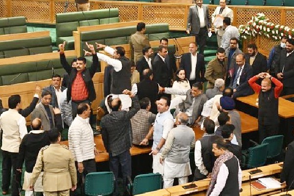 Uproar in J&K Assembly over Article 370 resolution