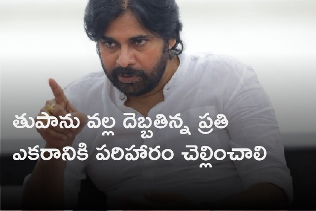 Pawan Kalyan demands ex gratia for farmers who were effected due to Cyclone Mandous 