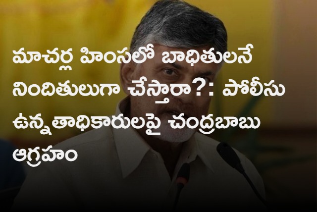 chandra babu fires on ap police about macharla violence