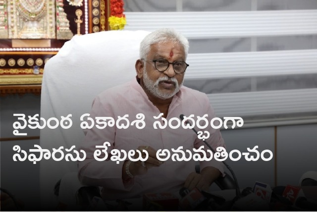 YV Subbareddy explains Vaikuntadwara Darshanm protocol 