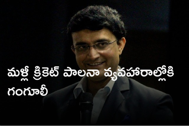 Ganguly re enters cricket administration 