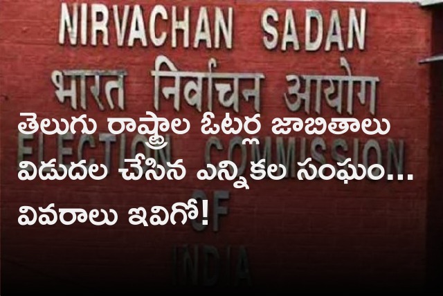 Election Commission announces Telangana and AP voters lists