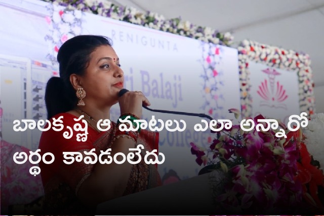 Roja slams Balakrishna for his remarks