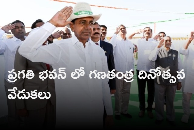 KCR celebrates Republic Day in Pragathi Bhavan