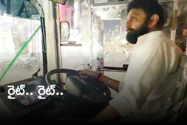 Kodali Nani drives RTC bus