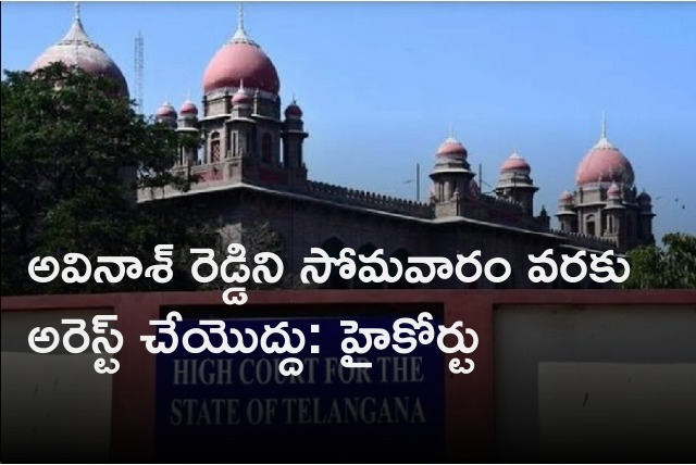 Telangana high court orders CBI do not arrest Avinash Reddy till Monday 