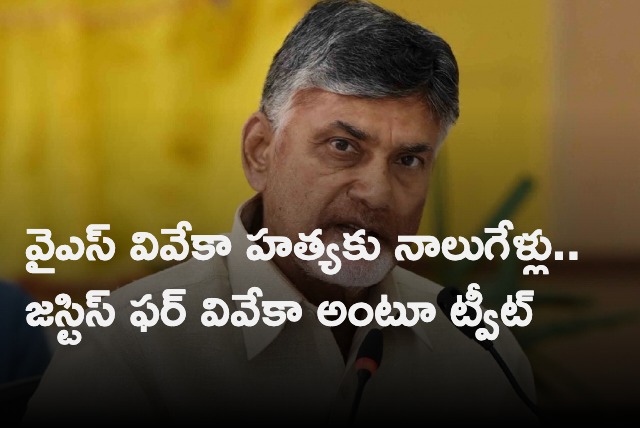 TDP chief chandrababu tweet on ys viveka murder case