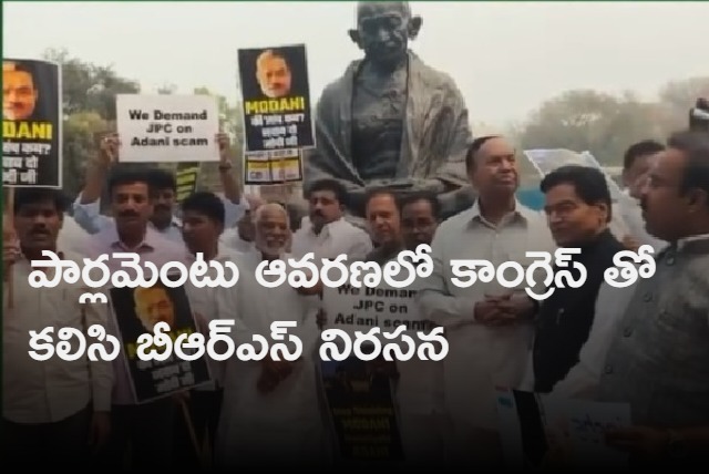 BRS MPs protest in Parliament